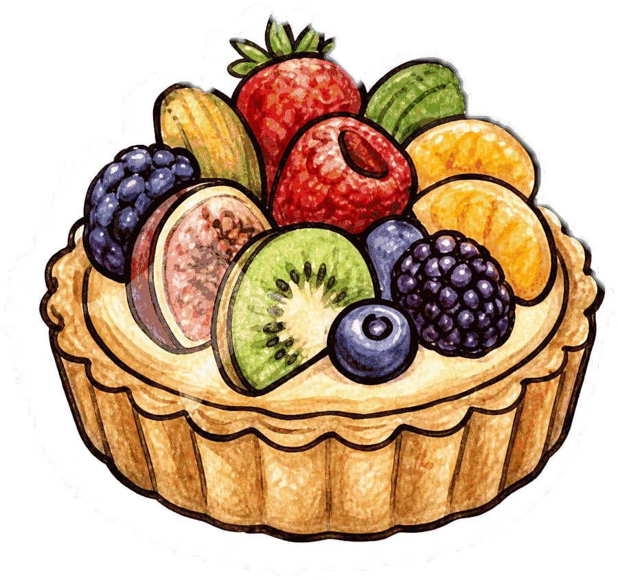 Fruit tart with berries