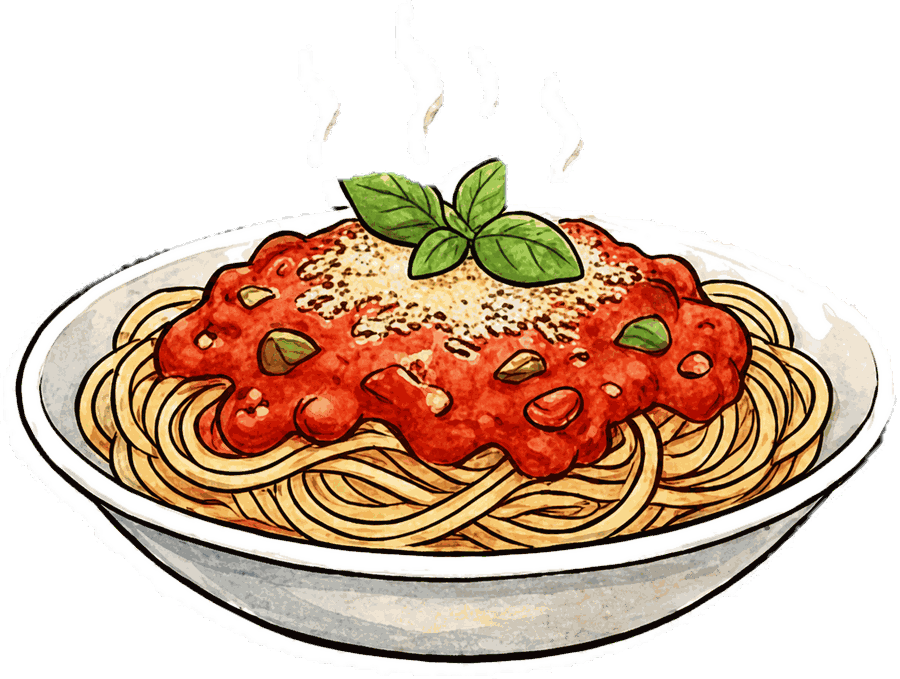 Bowl of tomato pasta